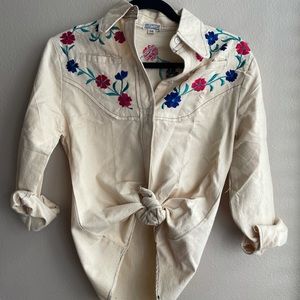 Vintage, floral, collared shirt. 100% cotton